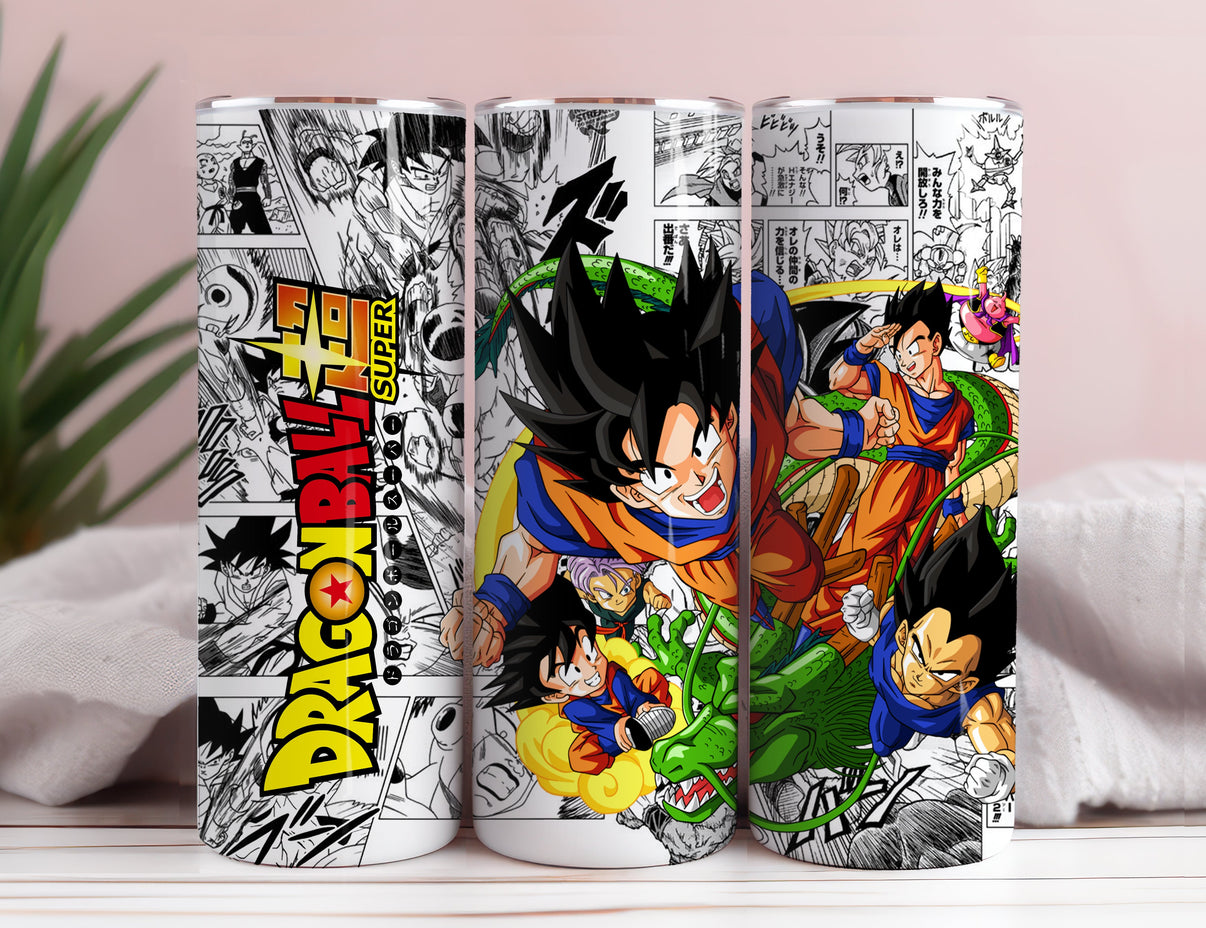 Tumbler Skinny 20oz sublimado con diseño Dragon Ball